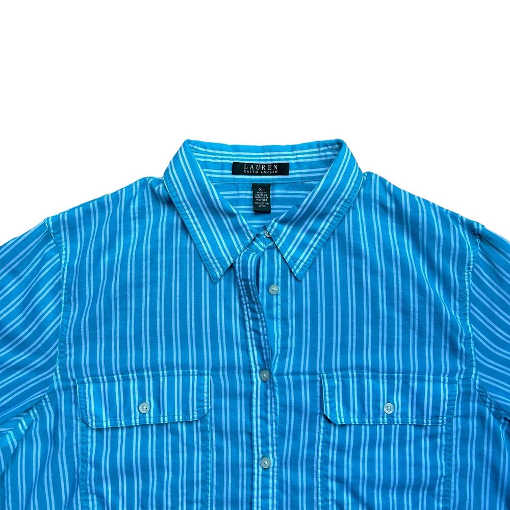 Lightweight Button Down Nautical Summer Blouse Ra… - image 5